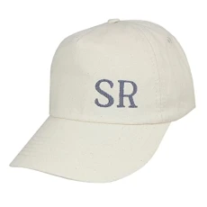 Personalised Men's Initial Baseball Cap (Cream & Charcoal), One Size-L Personalised Men's Initial Baseball Cap (Cream & Charcoal), One Size-L
