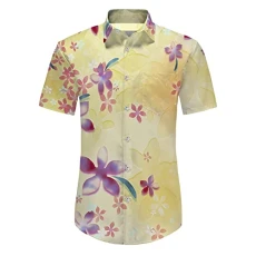 Personalised T Shirt UK Mens Printed Shirts Short Sleeve Button Down Beach Shirts Shirt for Man Mens All Long Sleeve Hawaiian Shirts Mens Tropical Pink Floral Beach Shirt Mens Floral Hawalian Shirt