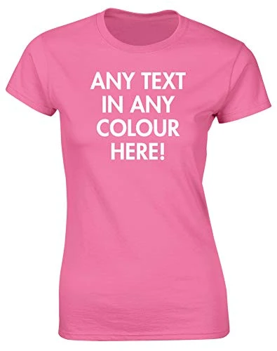 Personalised Womens Fitted Short Sleeve t-Shirt (Specific Size Guide in Description) Pink