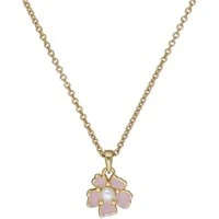 Petiies Gold Pink and Pearl Flower Neckalce - 49cm