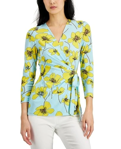 Petite Side-Tie Knit Top Daffodil Combo PXL