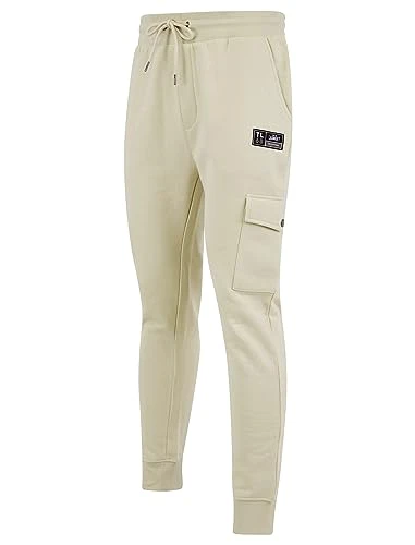 Phantom Multi-Pocket Cargo Pant Style Cuffed Jogging Bottoms Stone