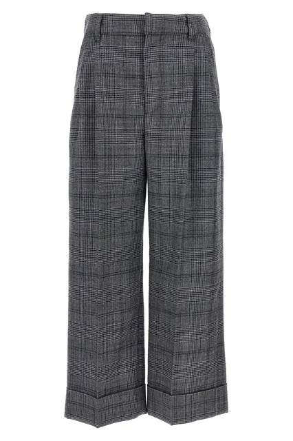 Pied de poule wool pants - Gray