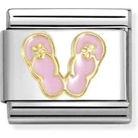 Pink and White Flip Flops Charm