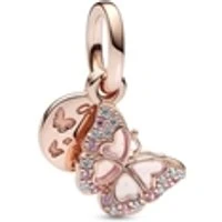 Pink Butterfly Double Dangle Charm