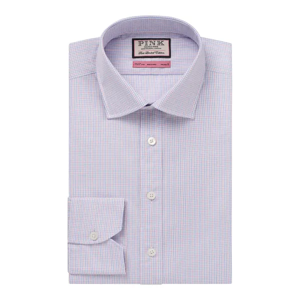 Pink Check Tailored Fit Cotton Shirt - Pink