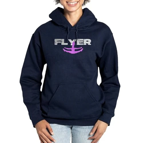 Pink Cheerleader Flyer Women's Dark Pullover Hoodie Sweatshirt