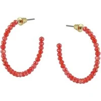 Pink Circe Beaded Hoop Earrings - Pink