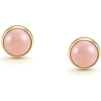 Pink Coral & Gold Earrings