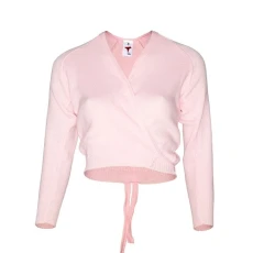 Pink Crossover Cardigan Long Sleeve 28"