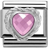 Pink Crystal Heart Charm