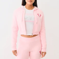 Pink Crystal Shrunken Hoodie