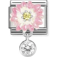 Pink Daisy With Circle Dangle Charm