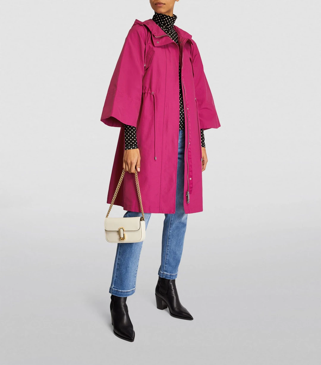 Pink Dicitura Cotton Blend Coat