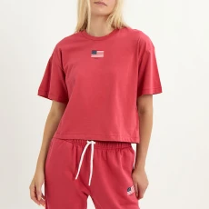 Pink Flag Logo Cotton T hirt - Red