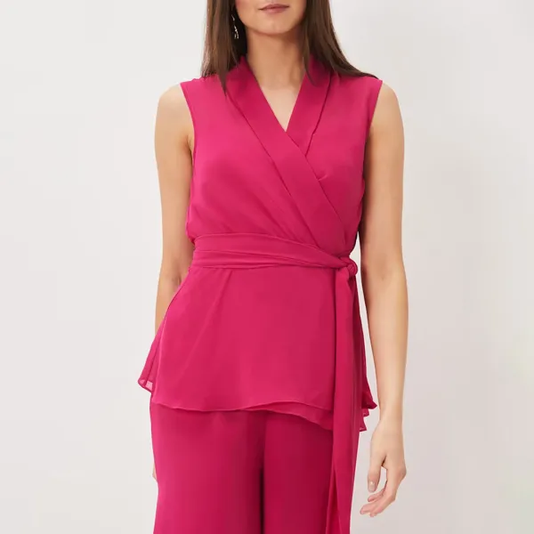 Pink Florentine Wrap Top - Pink