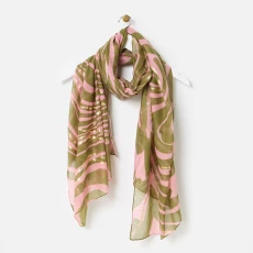 Pink & Green Swirl Foil Scarf