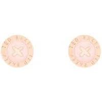 Pink Mini Button Earrings