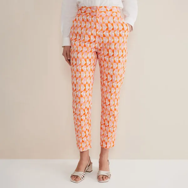 Pink/ Orange Elysia Cigarette Trouser - Pink