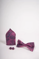 Pink paisley Bow Tie Set-Bow tie, pocket square, Cufflinks Pink paisley Bow Tie Set-Bow tie, pocket square, Cufflinks