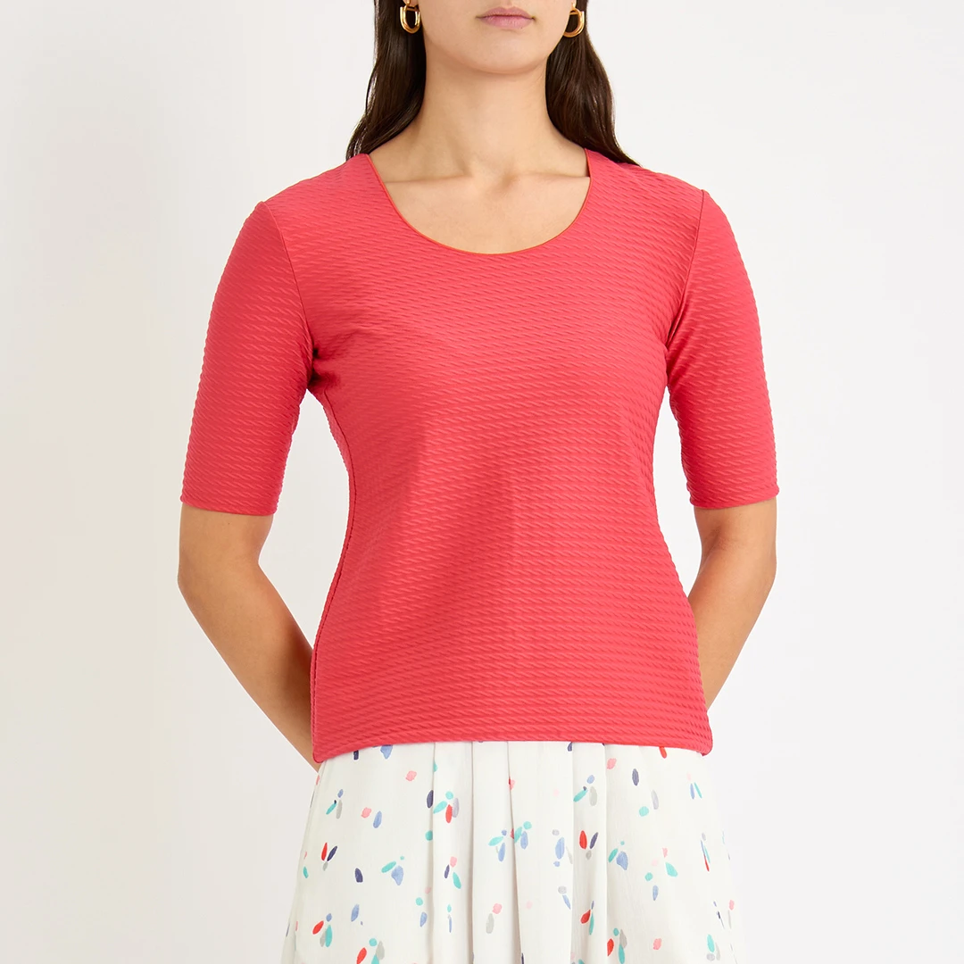 Pink Scoop Neck T hirt ulti