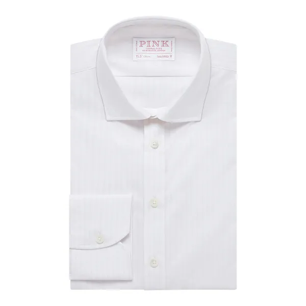 Pink Stripe Tailored Fit Cotton Shirt - Pink