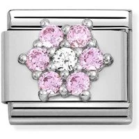 Pink + White Crystal Flower Charm