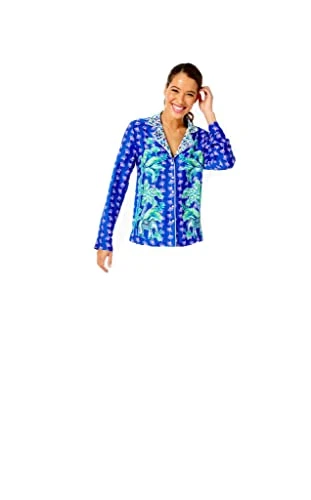 PJ Woven Long Sleeve Top, Blue Grotto Fan Favorite Engineered, M