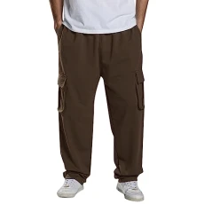 Plain Baggy Harem Trousers with Pockets Spring Autumn Comfortable Casual Men's Sweatpants Casual Straight Jogging Bottoms Comfort Elastic Men's Trousers Straight Leg Long Sport Loose Trousers, coffee,
