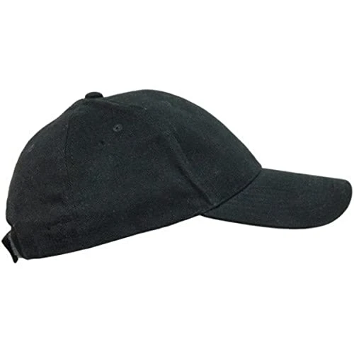Plain Cotton Baseball Cap | One Size Hat with Adjustable Strap Black