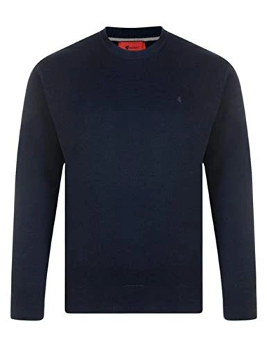 Plain Crew Neck Sweater (2X Large, Navy)