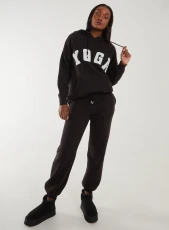 Plain Drawstring Joggers  - L  - Black