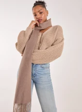 Plain Fluffy Scarf - ONE - GREY