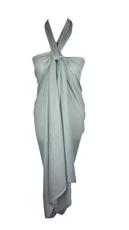 Plain Sarong, Coverup or Scarf Size 110cm x 200 Cm (Light Silver)