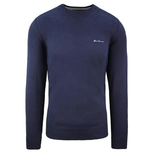 Plain Sweatshirt Crew Neck Navy Mens Pullover 0065706 17/Navy