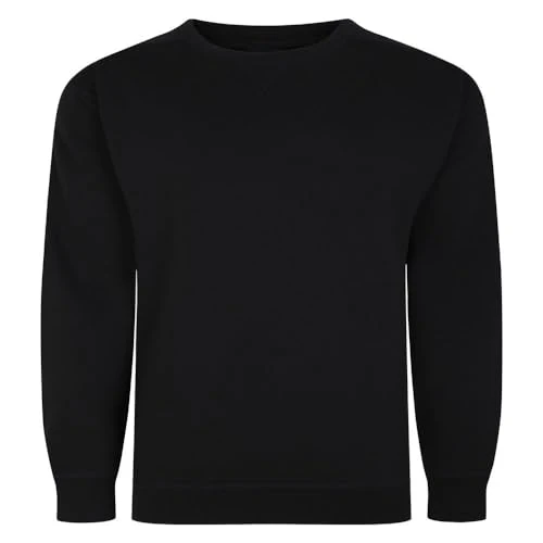 Plain Sweatshirt Long Sleeve Crew Neck Pullover Casual Mens Plus Size 2XL-8XL LW016A (UK, Alpha, XXL