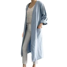 Plain Women's Jacket with Pockets, Medium Length Cardigan Casual Jacket Women's Cardigan Women's Summer Cardigan, blue, S Plain Women's Jacket with Pockets, Medium Length Cardigan Casual Jacket Women's Cardigan Women's Summer Cardigan, blue, S