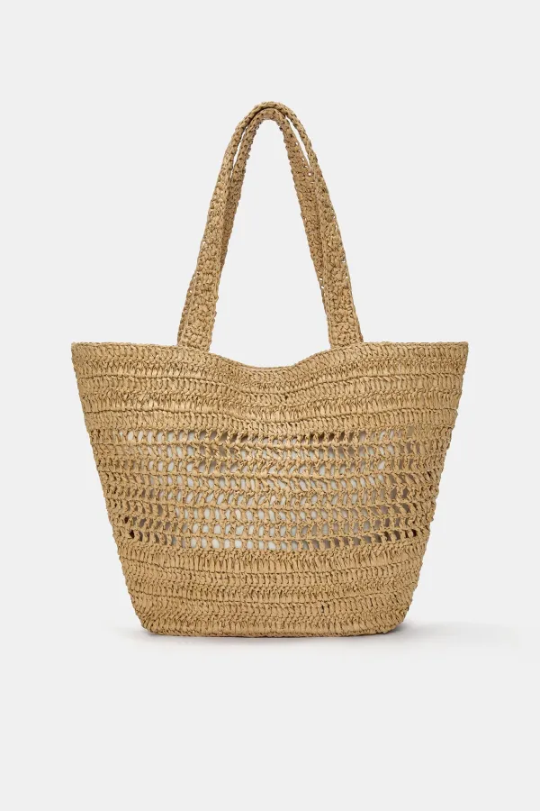 Plaited Shopper Bag - Beige