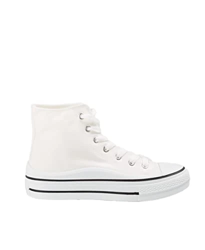 Platform High Top Trainers, White, 4 UK, 16294-WHT-4