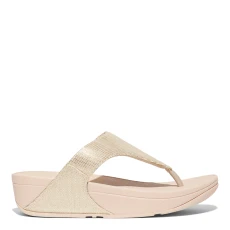 Platino Lule Coated Canvas Toe Post Sandals - Gold