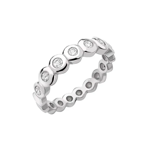 Platinum Diamond Dotty Half Eternity Ring - 033ct