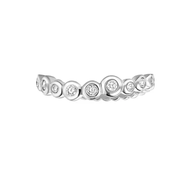 Platinum Undulating Half Eternity Ring - 025CT