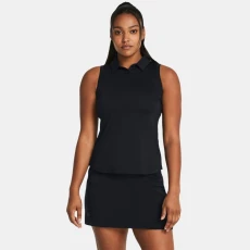 Playoff Womens Sleeveless Polo Black / Black / Halo Gray