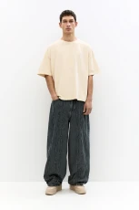 Pleated Super Baggy Jeans - Neon blue