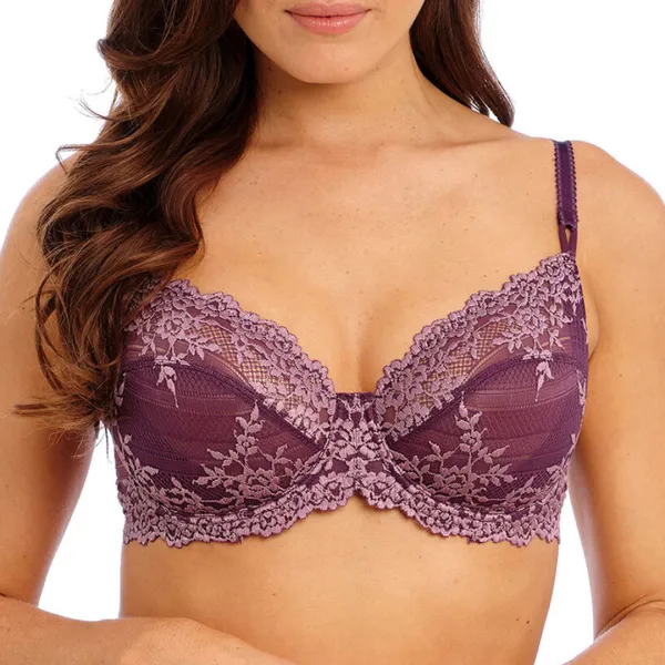 Plum Embrace Lace Underwire Bra - Purple
