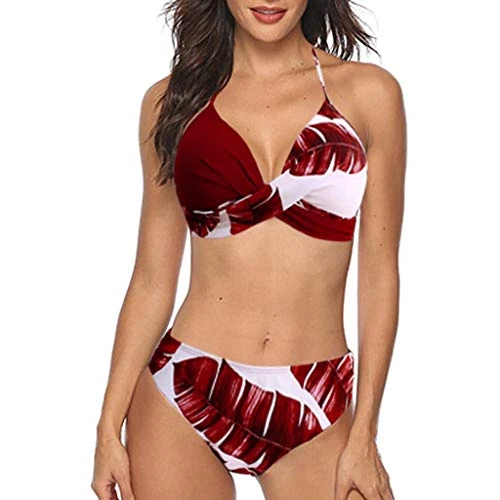 Plus Size Bikini Sets for Women UK Plus Size Quick Dry Women's Bikinis Halter Vintage Swimsuits for Older Ladies, Women Sexy Halter Mesh Swimsuit Bikini Set Gifts for Her Personalised Gifts