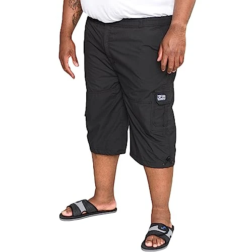 Plus Size Lightweight Cargo Capri Trousers 4 Colours 3XL-8XL, black, 6XL Plus