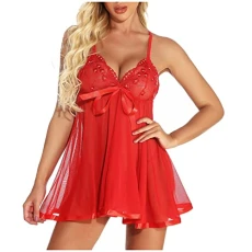 Plus Size Lingerie Women UK Crotchless Sexy Babydoll Dress V Neck Lace Chemise Strap Sleepwear Mesh Transparent Lingerie Nightgown for Valentines Boudoir Nightwear Pajamas