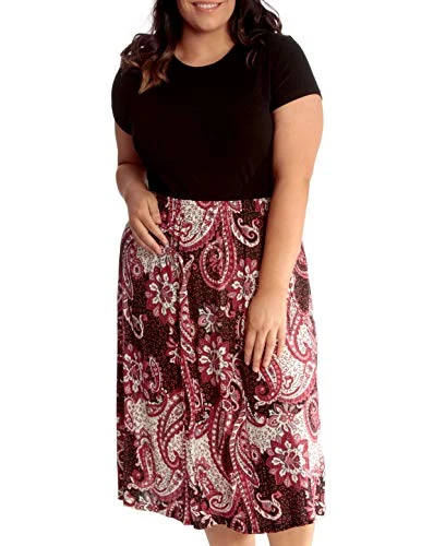 Plus Size Straight Skirt Red 20