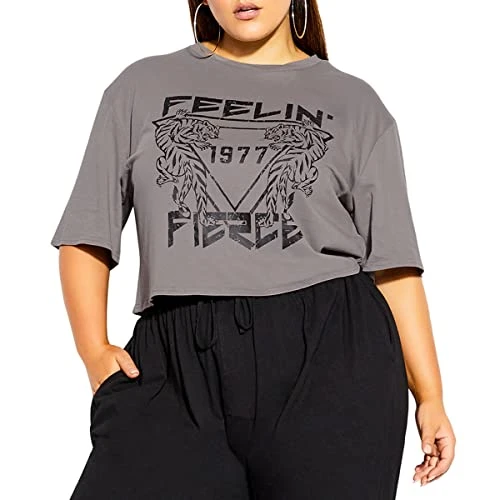 Plus Size TEE Animal Vibe, in Slate, Size, 18